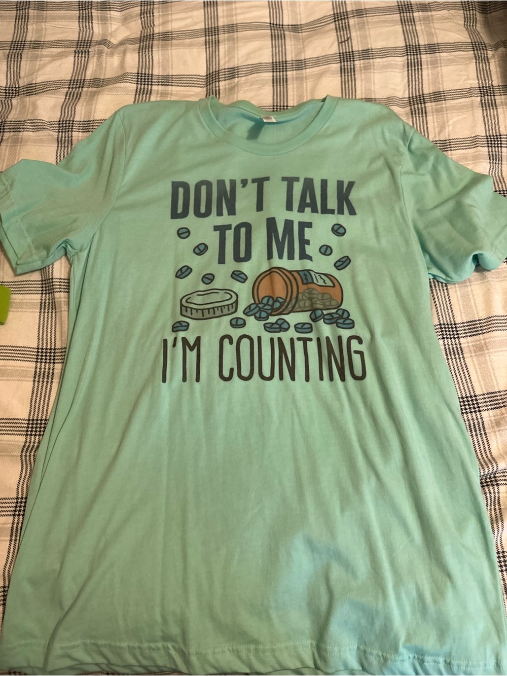 Bella Canvas Mint Green Don't Talk To Me I'm Counting Graphic Tee